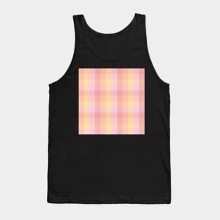 Sunset Gingham Check in Pink, Red, Yellow, and Orange Tank Top